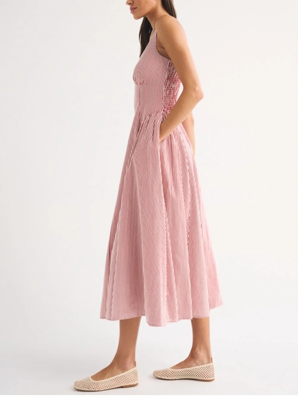 Linen Blend A&F Dylan Bra Free Midi Dress